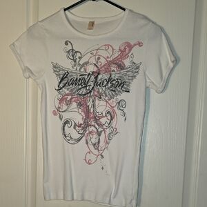 Anvil White Tee with Pink and Black Graphic Barrett-Jackson Auto Auction
